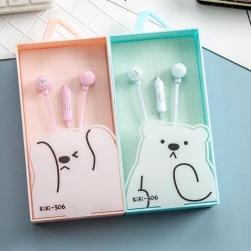 Earphone Cartoon Noise Reduction 3.5mm Jack Wired In-ear Sports Earbud for Phone наушники проводные