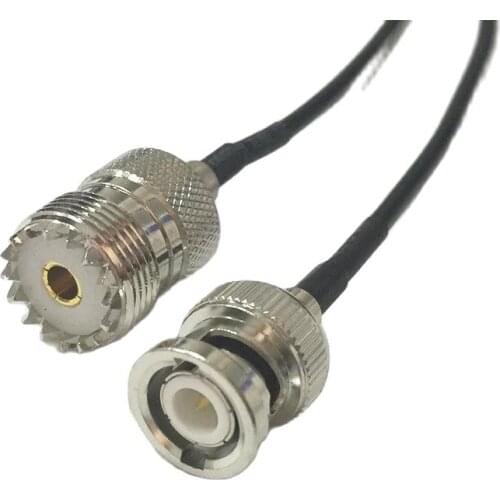 RF coaxial cable RG174 BNC male to UHF female SO239 pigtail adapter 20CM 8" wholesale price