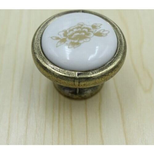 Retro Rustico rural ceramic drawer cabinet knobs pulls antique brass dresser kitchen cabinet door handles knobs bronze knobs