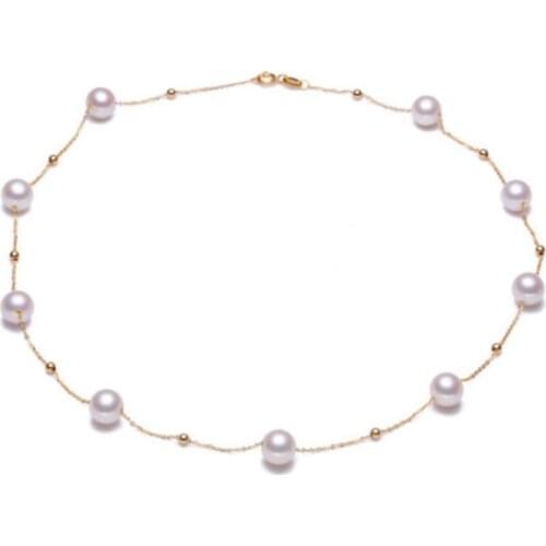 Sinya Akoya pearls Classical 18k gold beads Star family design necklace choker for women ladies Mom girls best gift New arrival