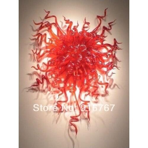 LRW068 Modern Glossy Red Glass Murano Art Wall Lamp