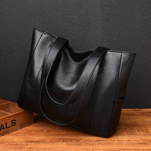 New Casual Womens Shoulder bags Tote Senior Washed PU Leather handbag for Lady Soft Leather Large Female Tote 2021