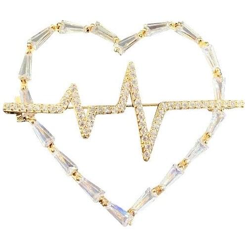 RZ046 Temperament Collocation Suit Pearl Retro Fan-Shaped Brooch Ins Trendy Heart-Shaped Big Brooch
