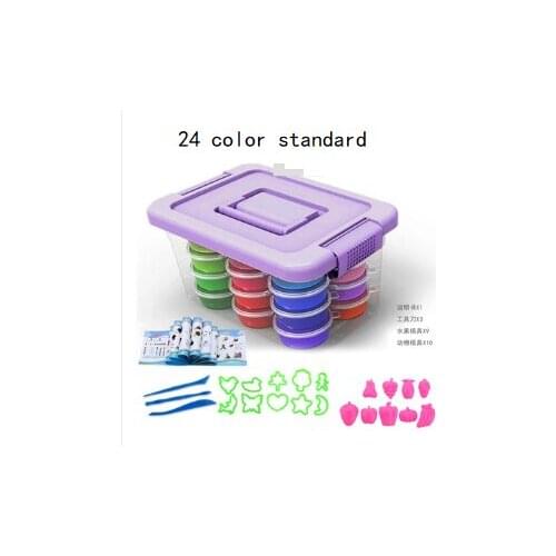 Ultra light clay 24 color Plasticine boxed space Crystal clay children handmade DIY clay sand toy set
