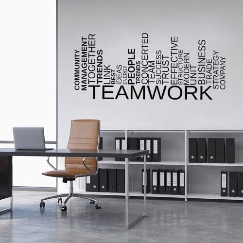 Office Teamwork Words Vinyl Wall Decal Quotes Business enterprise Decor Wall Stickers for Offices Decoration Accessories Z332