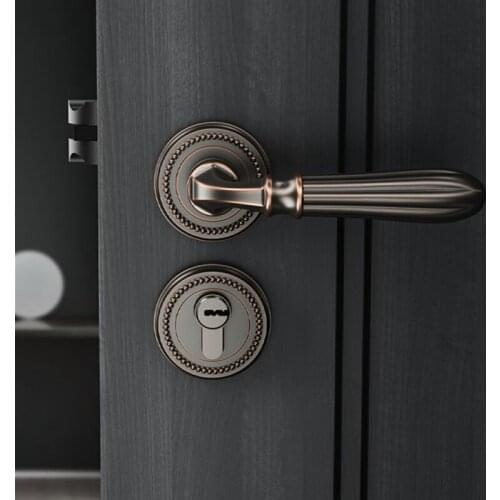 European Style Zinc Alloy Household Door Handle Lock Silent Safety Door Locks Interior Split Mechanical Lock Hardware Supplies