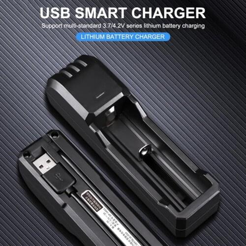 USB Single Slot Lithium Battery Charger 26650 18650 14500 10440 16340 21700 18500 Electric Lithium Battery Rechargeable Charger