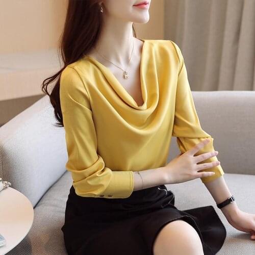Women Blouse Chiffon White Shirt Womens Long-Sleeved Autumn Top Formal Shirt Blusas Ropa De Mujer