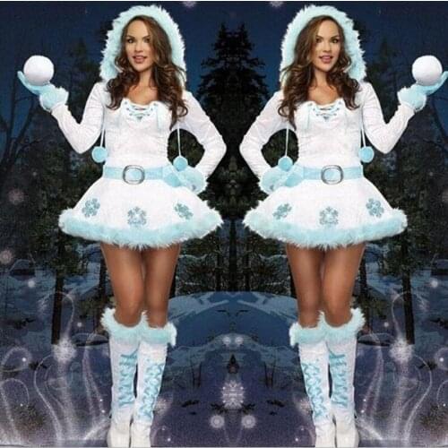 Luxury Sexy Dreamy Snow Maiden Christmas Princess Costumes Women Adult Santa Claus Costumes Christmas Party Fancy Dress
