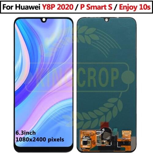 Super amoled LCD For Huawei Y8p 2020 Display Touch Digitizer Screen with frame For Huawei P Smart S Y8P AQM-LX1 LCD Display