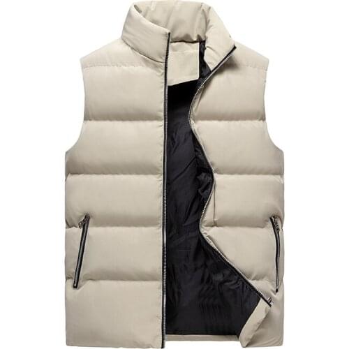 Winter vest mens down cotton jacket Korean version of the trend of warmth plus size waistcoat casual vest slim waistcoat jacket