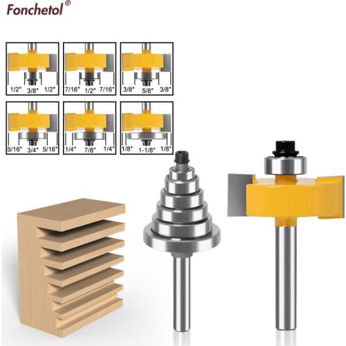1/4&1/2''-1 Set,free shipping cnc woodworking router bit,Trimmer milling cutter,2 flutes straight bit with Adjustable bearings