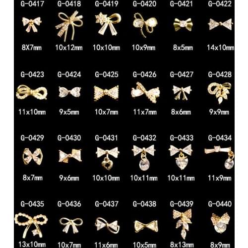 10pcs Luxury Bow Butterfly wing zircon crystals rhinestones nail jewelry nail art decorations nails accessories charms supplies