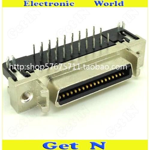 2pcs SCSI Connector CN36 Female Elbow Plug SCSICN36P Female End 90 Degree Adapter