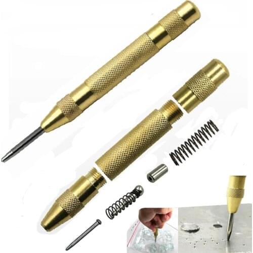 5 Inch Automatic Punching Woodworking Tools Drill Bit Electric Tools Metal Drills Center Pin Punch Spring Loaded Dent Marker