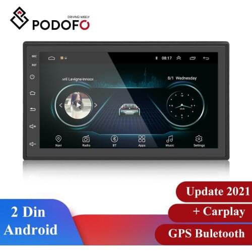 Podofo Android 2Din Car Radio Multimedia Stereo Video Player Universal Buletooth GPS For Volkswagen Nissan Hyundai Kia Toyota
