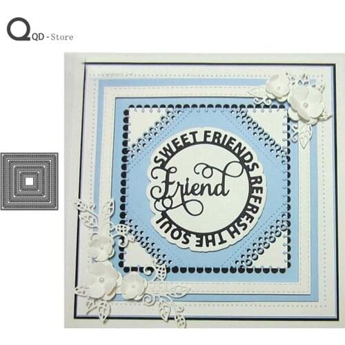 Big Square Rim Lace Metal Cutting Dies for Scrapbooking Mold Cut Stencil DIY Card Make Mould Model Craft Decoration New 2021