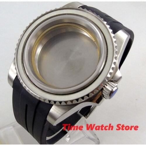 40mm watch Case sapphire glass stainless steel with rubber strap fit ETA 2824 miyota 8215 DG 2813 3804 movement C154
