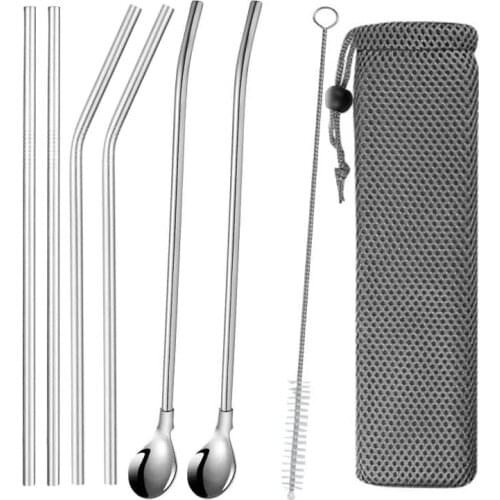 Extra Wide Straw Reusable Stainless Steel Drinking Straw Metal Straw For Smoothies Tapioca Pearls Milk Tea Juice Bar Tools