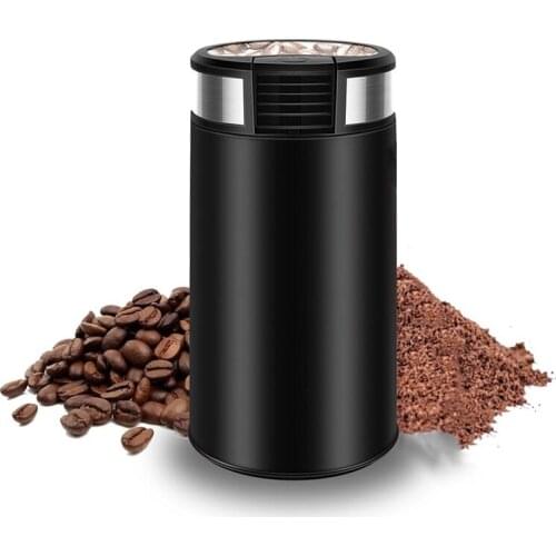 Electric Coffee Grinder, Powerful Grinder with Stainless Steel Blades, Small Fast Mill Grinding for Beans, Black EU Plug