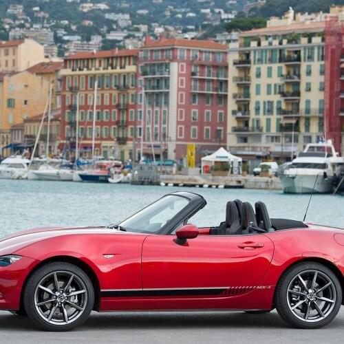 2PCS Auto Body Long Stripes Graphic Lattices Decals Racing Stickers For Mazda MX-5 Car Door Side Decor Vinyl Tuning Accessories