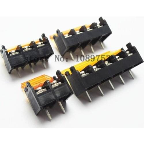 5Pcs HB-9500 2P-10P 9.5mm Barrier Terminal Block Connector with Cover PCB Mount