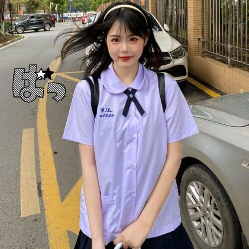 Three-piece Set JK Uniform Preppy Style Pleated Skirt Set Women Summer Loose Shirt Female Student Thai School Uniform