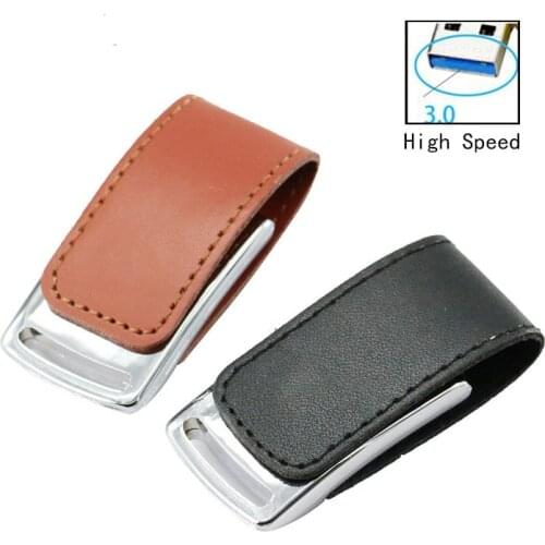 Leather Usb Flash Drive 32GB High Speed Flash Memory Stick 4GB 8GB 16GB Pendrive 64GB Usb 3.0 Portable Pen Drive Customize Logo