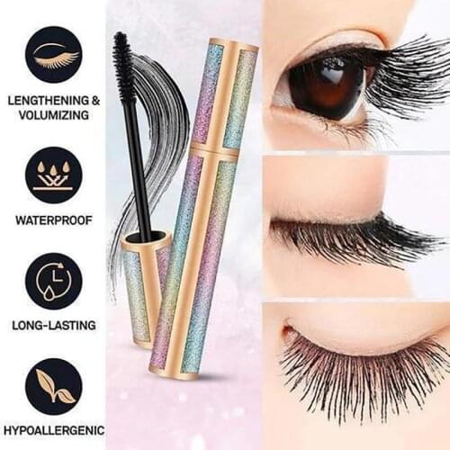 4D Vivid Silk Fiber Lengthening Makeup Eyelash Extension Women Waterproof Fast Dry Long wearing Lasting Mascara Big Eye Cosmetic