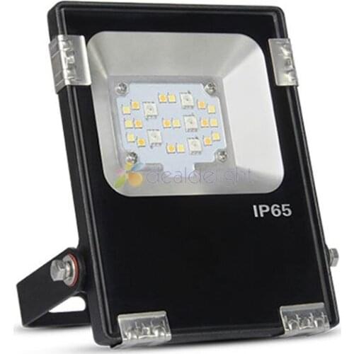 MiLight 10W RGB + CCT LED Floodlight FUTT05 IP65 AC85-265V Waterproof LED Flood Light FUT +WL-Box1 Wifi + 2.4G RF 4-Zone Remote
