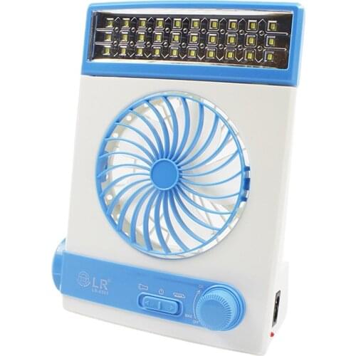 Solar Power Mini Fan Multifunction Charge Fans With LED Table Lamp And LED Flashlight Solar Charging Fan
