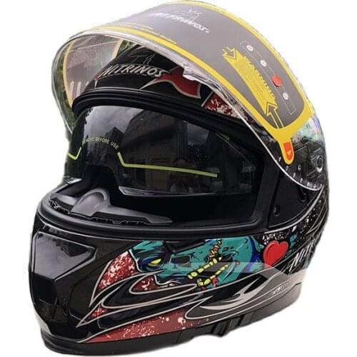 New arrival with inner sun visor full face motorcycle helmet Casco Motorbike capacete winter double visor motorcycle helmet