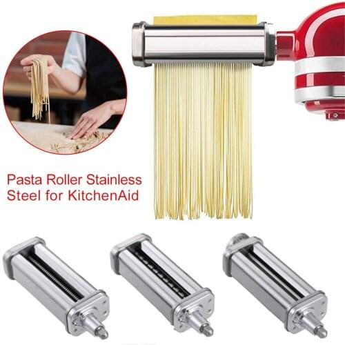 3 Types Pasta Maker Attachments Set Spaghetti Noodle Cutter Dough Making Tools For KitchenAid 8-speed Adjustment Pasta Making