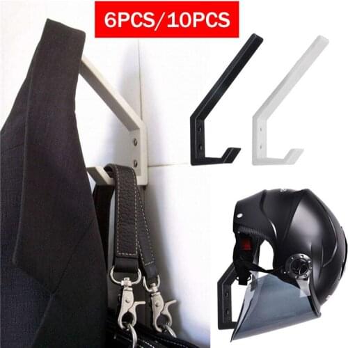 6/10PCS ABS Wall Hook Motorcycle Helmet Hanger Household Wall Hanging Storage Rack Wall Shelf for Clothes Key Organizer Holder