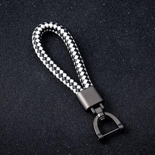 Braid Wave Rope Keychain Leather Car Key Ring for Benz Metal Car Key Case For BMW Key Holder Cute Gift For Friends Car Styling