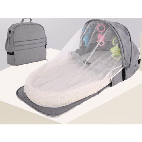 Portable Mobile Baby Bed Travel Crib Baby Nest Cot Newborn Multi-function Folding Bed Foldable Baby Nest With Toys Mosquito Net