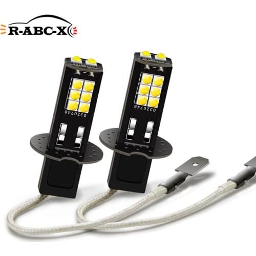 RUIANDSION 2Pcs 6V h3 LED Fog Lamp Bulb 2000Lm 3030SMD 14Leds Car Fog Light DRL Auto Driving Lamp Replacement White 6000K