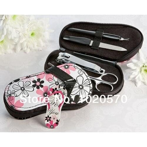 Wedding favors of Traditional Flower Flip-Flop Manicure Set Good For Wedding Gift bridal shower favors Free shipping 15sets/lot