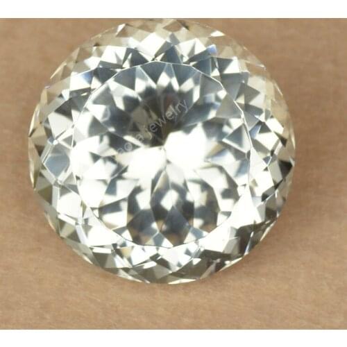 Hardness 9 5A Quality Big Size 20~100mm Loose Corundum Stone Round Brilliant Cut White Sapphires Synthetic Gems For Jewelry