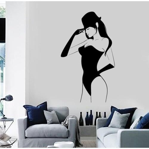 Sexy Young Woman Vinyl Wall Decal Naked Girls Hot Sexy Vinyl Sticker For Girls Room Home Bedroom Living Room Decals N271