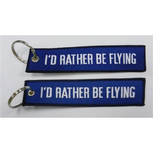 I'd Rather Be flying Embroidered Key Tag/Bag Tag/Luggage Tags