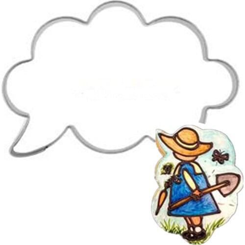 1PC/Lot Dialog Box Cookie Cutter Stainless Steel Dialog Cloud Shape Fruit Chocolate Biscuit Cookie Deco Bakeware Kitchen Mould