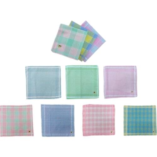 10 Pcs Classic Handkerchiefs Plaid Pocket Square Hankies Gift Set 28x29cm