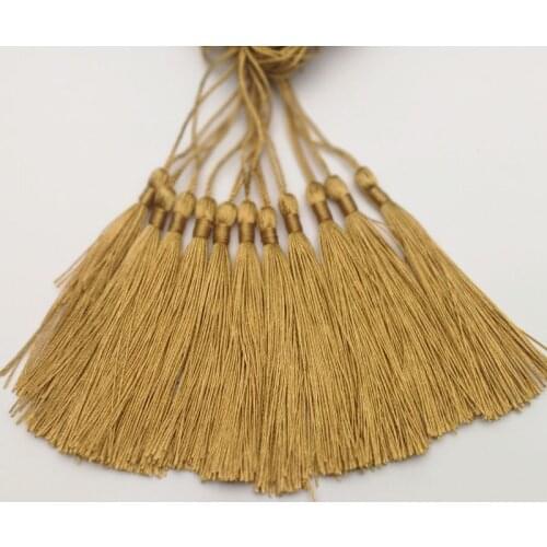 Fashion good quality yellowish brown Polyester Silk China knot tassels 100pcs for jewelry Fringe Hanging Curtains Decoration