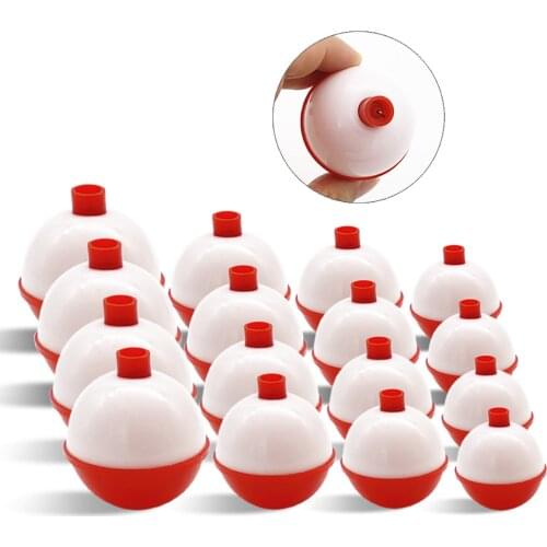16pcs/lot 1/1.25/1.5/1.7 Inch Size Round Plastic Fishing Float Fishing Bobber Buoy Float Sea Fishing Floats Plastic Floats