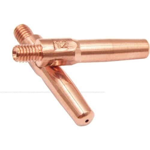 2pcs/Lot CO2 Welder Machine Gun Accessories 0.8 / 1.0 / 1.2 Length 45mm Copper Welding Conductive Nozzle Wire Feed Contact Tip