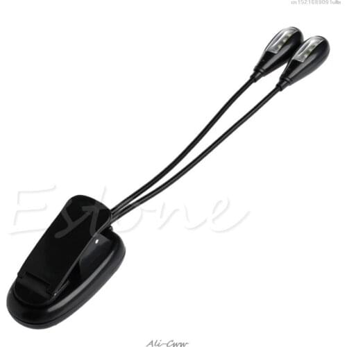 2018 Bright 2 Dual Arm Flexible 8 LED Table Lamp Clip-on Bed Reading Study Desk Light