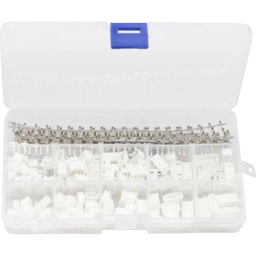350PCS XH-2.54mm Pitch White Dupont Connector Pin Jumper Header Housing Male Female Crimp Pin Terminal Connector Kit