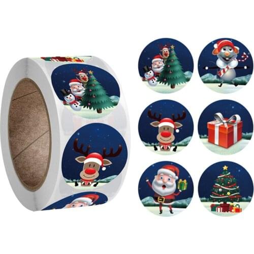 500pcs/Roll 8 Designs Merry Christmas Thank You Stickers Seal Labels for Envelope Cards Gift Package Scrapbooking #ST