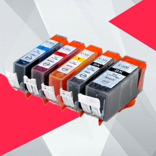 5PK Compatible for Canon 520 521 Ink cartridge for pgi520 cli521 pgi-520 PIXMA MP540 MP545 MP550 MP638 MP630 MP640 MP990 MP996